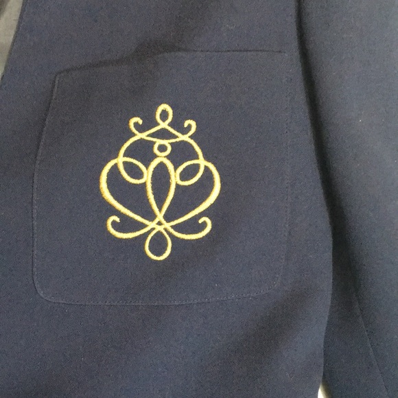 KORET Navy Blue Gold Trim Wrinkle Resistant Fully Lined Like New Career Blazer - Picture 3 of 16